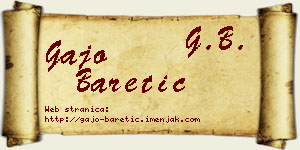 Gajo Baretić vizit kartica